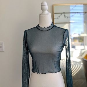 Forever 21 sheer metallic top